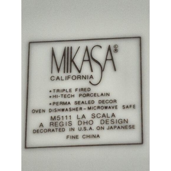 Mikasa Vintage California La Scala Geometric Dinner Plates Set of Two Porcelain - Picture 3 of 9